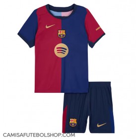 Camisa de time de futebol Barcelona Paez Gavi #6 Replicas 1º Equipamento Infantil 2024-25 Manga Curta (+ Calças curtas)